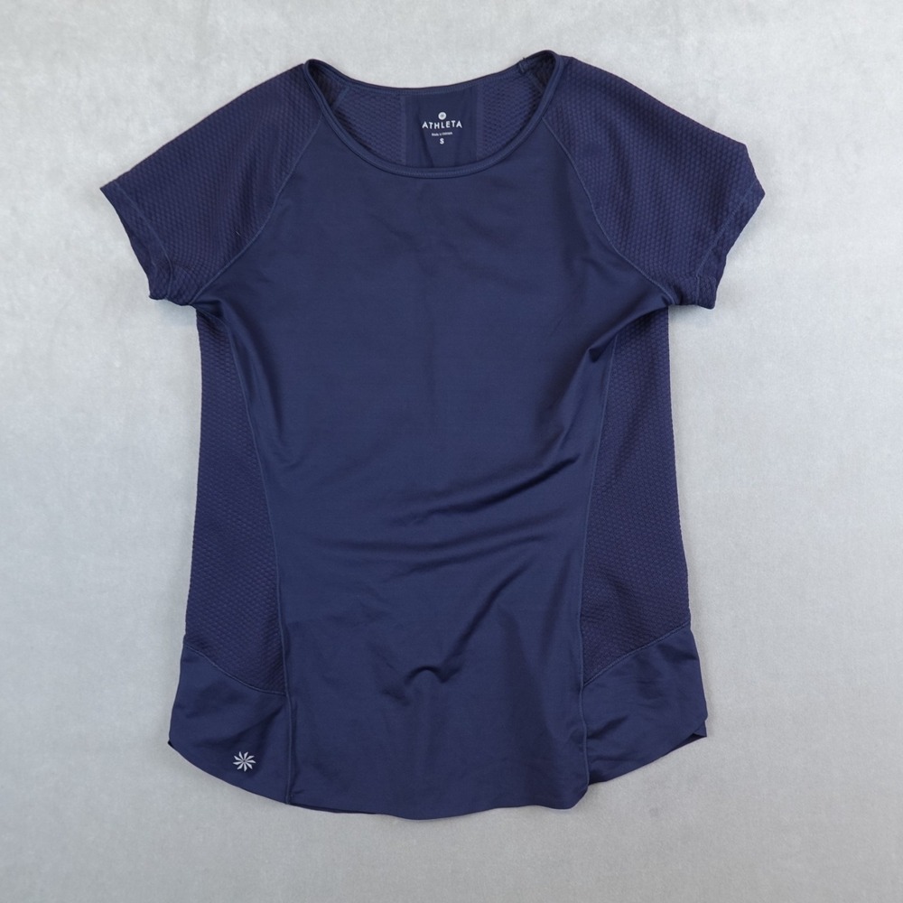 Athleta Lightspeed Tee Short Sleeve T Shirt Blue Womens Small